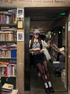 Bộ Đồ Học Sinh JK Áo Len Dệt Kim Cổ Tròn Màu Hồng Nhạt Váy Ôm Vừa Vặn Bộ Đồ Disney Dành Cho Nữ Bộ Quần Áo Học Sinh Phong Cách Hàn Quốc Mùa Thu