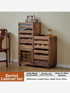 AMU·PIGGY | Dark Walnut Solid Wood Storage Cabinet