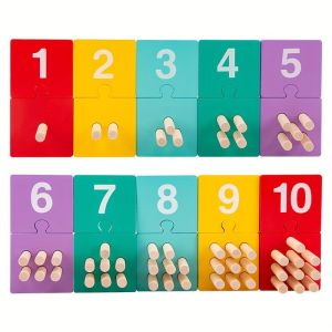 New Wooden Math Toys for Early Childhood Education Number and Color Recognition Ideal for Halloween Christmas Thanksgiving Gifts