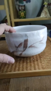 Bát chawan men ghino vẽ trúc hàng gốm Nhật🎌🎌🎌
