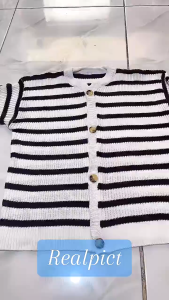 Cardigan Crop Waffle Korean Style / Cardigan Wanita Premium