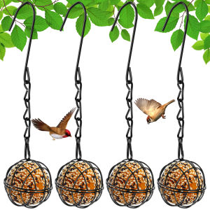Ball Metal Bird Feeder Set Bird Feeding Station Kit Hanging Hummingbird Feeders Squirrel Proof Bird Feeders Outdoor Garden Decor