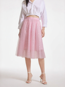 Vero Moda | Sweet Lace Skirt With Heart Print And Elastic Waist