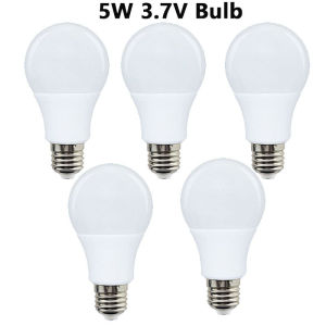 KEBETEME DC 3.7V E27 LED Light Bulb 5W Low Voltage Lamp Bead Ultra Bright Energy Saving For Solar DIY Emergency Lighting White