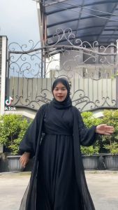 Medina Abaya Turkey Set 3in1 Pasmina Ceruty Babydoll Free Outer terpisah & Pasmina