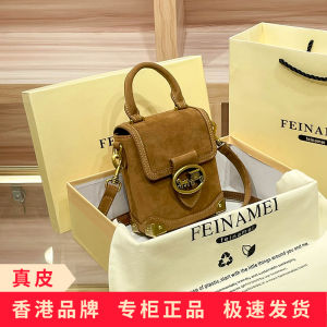 Genuine Leather Graffiti Bear Mobile Phone Bag 2025 New Style Versatile Handbag Single Shoulder Crossbody Bag for Youth Casual Use