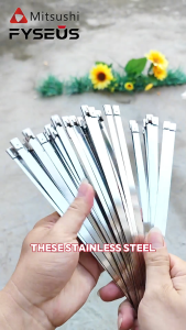 Mitsushi 20pcs Metal Cable Zip Ties 304 Stainless Steel Zip Ties Self-Locking Cable Ties Cable Strap Wire Cable Zip Ties