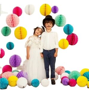Multicolor 10inch Paper Honeycomb Tissue Flower Balls Lantern Birthday Party Wedding Baby Shower Decorations Christmas Supplies