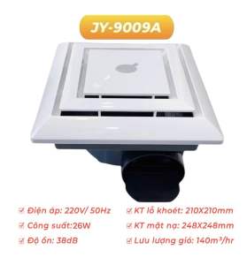 Quạt Thông Gió Âm Trần JY-9009A JYE-Đài Loan Công suất 26W (Bảo hành 2năm).