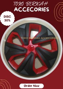 Tutup Dop Velg Mobil Ring 13 - Dop Velg Kaleng Mobil Ring 13 - Dop Velg Mobil Ring 13 - 1 SET DOP RODA MOBIL SUDAH TERMASUK KAWAT DOP RODA - DOP MODEL UT2 WARNA MERAH HITAM - WHEEL COVER
