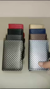 IMPOR BAELLERRY OUTLET CARD WALLET K9172 DOMPET KARTU KEKINIAN LONTAR DUAL BOX RFID MOTIF CARBON FIBER - COD / BISA BAYAR DITEMPAT