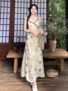 plus Size Summer Floral Print Split Halter Dress Womens Set High Waist A-Line Midi Dress Korean Style Commute Embroidery