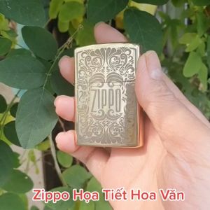 Bật Lửa Zippo Họa Tiết Hoa Văn Mộc Đáy Ngược Đời La Mã XIII Đồng Nguyên Khối ( Tặng Phụ Kiện)