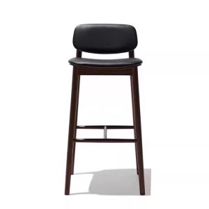 Nordic Style Solid Wood Bar Chair Designer Simple Counter Stool Backed High Stool Front Desk Chair Reception Home Island Chair