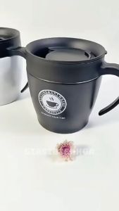 Cốc Giữ Nhiệt Cafe Trà Bằng Inox SUS 304 330ml Kèm Muỗng Khuấy Inox