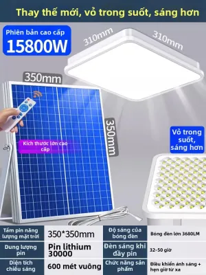 Đèn Trần Năng Lượng Mặt Trời Công Suất Cao Sáng