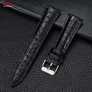 Crocodile Pattern Design Leather Watch Strap 18mm 19mm 20mm 21mm 22mm Soft Watchbands Business Wristwatch Band with Pin Buckle