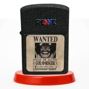 RENNE Korek Api Karakter Gol D Roger Wanted Poster Minyak Batu Sumbu Elegan Bahan Metal Premium