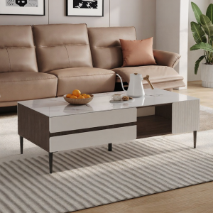 Minimalist Stone Top Coffee Table TV Stand