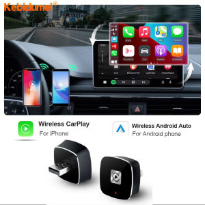 Kebidumei Wireless 2 in1 Carplay Adapter for Android I--Phone Auto Wired to Wireless AI Box USB Connection