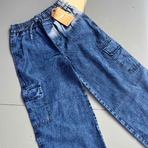 Celana Kulot Jeans Kargo Anak Usia 3-12tahun Celana Cargo Jeans
