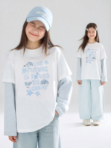 MUCMUKN | Cooling Sorona Cotton Printed Layered T-shirt
