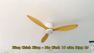 Quạt trần đèn cổ ngắn gió mạnh - quạt trần trang trí chung cư - trần nhà thấp có điều khiển từ xa 6 cấp độ gió hiện đại