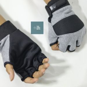Sarung Tangan Motor Setengah Jari Polos Premium Hitam