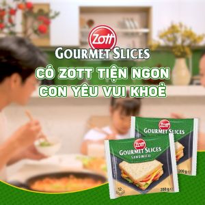 Giao Hoả tốc - COMBO 2 túi Phô mai lát Zott Gourmet Slices SANDWICH nhập khẩu từ Đức (gói 200g – 12 lát)