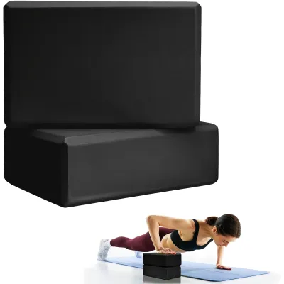 Set of 2 Yoga Blocks - Made from High-Density Foam Lightweight Supportive And Odor-Free - Essential Yoga Gear for Women Gym