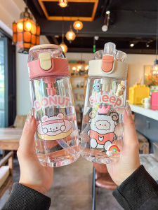 Childrens Plastic Straw Cup High Aesthetic Value for School Kindergarten Summer Heat Resistant Scale Straw Water Cup