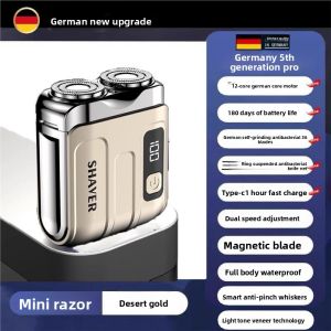 MONLEYTA | Electric Shaver Mens Mini Portable German Small Steel Cannon Official Authentic Beard Razor Boyfriend Gift Double Blade Head