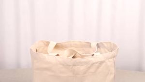 2/3Pcs Canvas Shopping Bag with Pockets Large Capacity Shoulder Grocery Bags Heavy Duty Foldable & Washable Reusable Tote Bags
