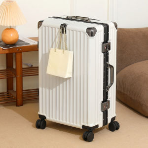 New 2025 Womens Luggage Carry-On Suitcase 20 Inches Silent Universal Wheels Durable Travel Password Leather Box Fashion Trend