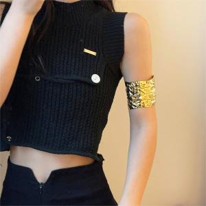 Wide Version Liquid Folded Surface Bracelet for Women New Trendy Design Travel Photography Matching Irregular Relief Hand Jewelry