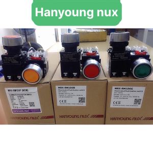 Nút nhấn nhả MRX-RM1D0 Ø22 1NO + 1NC đèn LED 12~24V AC/DC Hanyoung Nux