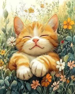 Drawing By Numbers Cat DIY Digital Oil Painting Kitten Animal Oil Painting By Numbers Flower Arts And Crafts Handpainted Gift