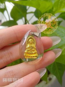 Mặt dây chuyền Phật mạ vàng ẩn thủy trong suốt