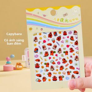 DAXIANTONGXIN | Dán Móng Tay Hình Động Vật Gấu Panda Đáng Yêu Phát Sáng trong Đêm Chống Nước