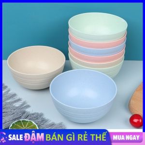 Bát Đựng Thức Ăn Bằng Lúa Mạch Cách Nhiệt 12Cm Màu Pastel Xinh Xắn - Chén Ăn Cơm Gia Đình - Tô  Bát Đựng Đồ Ăn  Trái Cây  Canh Chất Liệu Lúa Mạch Cao Cấp