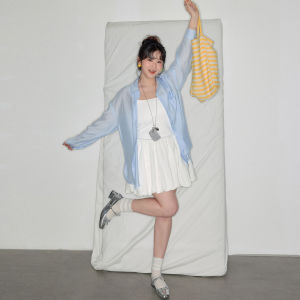 Slimming Effectiveness White Strap Dress Set Zhang Da Person Large Size Womens Fashionable Korean Style Commute Wind High Waist A-Line Skirt