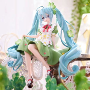 Bandai | Cute-style Hatsune Miku Figure For Pretty Girl Four-Leaf Clover Flower Fairy Model Decorative Collectibles - Great Birthday Gift