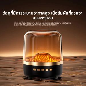 ลำโพงบลูทูธไร้สายแบบพกพา เสียงดังรอบทิศทางแบบพาโนรามา เอฟเฟกต์ซับวูฟเฟอร์ ลำโพงขนาดเล็กพกพาสำหรับใช้งานกลางแจ้ง พร้อมไฟ LED