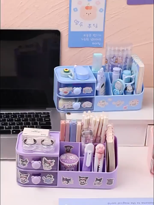 Drawer Desktop Pencil Holder (with Free Stickers)New Cute Sanrio Compartment Storage Box