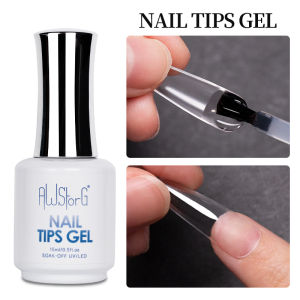 AWStorG 15ML Nail Tips Glue Gel For Falses Nail Tips Fast Extension 3 IN 1 Function Nails Art Transparent Gel Polish Soak Off UV