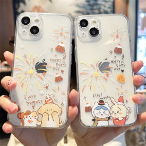 Cute Firework Gifika Phone Case for Apple 16Promax 15 14Plus New 13 Dog 12Mini Cat 11 Couple 17 XR Cartoon 8/7/6 Series