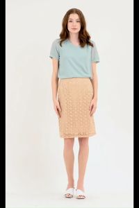 Krizia Lace Cream Skirt