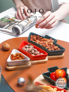 Creative Ceramic Bamboo Wood Christmas Tree Dry Fruit Plate Rotatable JOJOS L. PD Province Elegant Dining Utensils Bowl