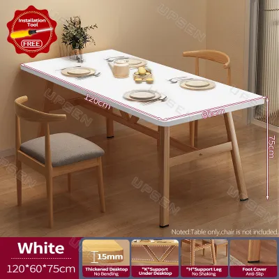 UPSEN Wooden Dinning Table Dinning Chairs Home Restaurant Dinning Table 4-6 Seater For Living Room