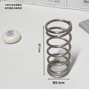 Minimalist North European Style Stainless Steel Spring Toothbrush Holder Bathroom Vanity Storage Rack Desktop Pen Holder Organizer